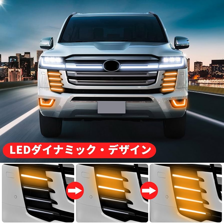 ランドクルーザー300 GR用 社外ブルバー＋LEDライトセット ランドクルーザー300 GR用 社外ブルバー＋LEDライトセット